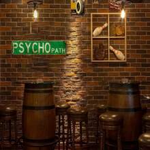 1 Stück Vintage "Psycho Path" Metallschild 15.7"X3.9", mit abgenutzter grüner Oberfläche, vorgebohrten Löchern und abgerundeten Ecken, geeignet für Zuhause, Küche oder Außenbereich, Heimdekoration | Retro Stil | Einfache Installation Schild, Vintage Heimdekoration, Lochdesign sortiert