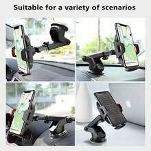 1pc Suction Cup Car Phone Holder, Multi-Function Telescopic Navigation Bracket, Suitable For Cars, Desktops, Fits Smartphones Up To 18.41cm - Multicolor - View 5