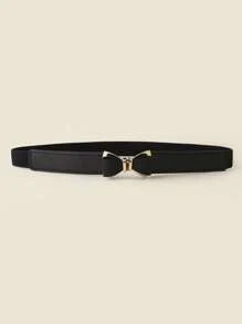 1/3pcs Women Elastic Waist Cincher, Pearl Buckle Skinny Waist Belt, Bow Tie Elastic Waistband, Fashion Versatile Waist Belt For Dress, Sweater, Jacket, Women Alloy Buckle Waist Belt