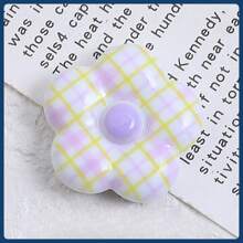 5pcs Cartoon Multicolor Plaid Flower Decor 3D Faux Magnetic Stickers, INS Creative Refrigerator Magnets, Cute Decor Accessories, Office Desk Organizers, Customized For Whiteboards, Storage Cabinets, Dishwashers, Kitchen & Home Decor, Valentine's Day Gifts