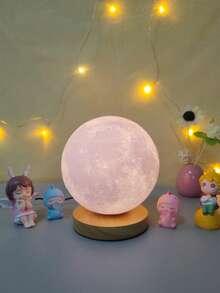 1pc Rotating Moon/Lunar Lamp, USB Powered Dimmable Adjustable Color Bedside Desk Decor Mood Light - Multicolor - View 7