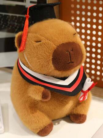 Keylingwd Nuevo y lindo muñeco de peluche del Dr. Capibara, juguetes de peluche suaves y cómodos de Capibara, regalos de graduación para niños y niñas, regalos de cumpleaños, recuerdos y diversos regalos festivos, tapicería, decoraciones de oficina o decoraciones de fiesta