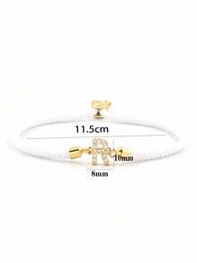 A Fashionable And Exquisite Copper-Inlaid Zirconia A-Z Bracelet With The First Letters Of The 26 Surnames. It Can Be Freely Adjusted And Pulled. It Is A Daily Accessory For Girls And A Festival Gift!