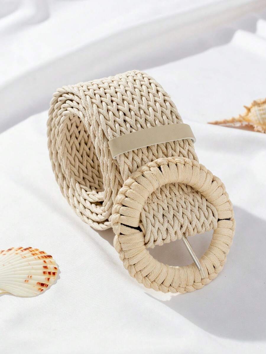 1 件女式波西米亚风格手工编织 D 形环腰带，适合连衣裙、长衬衫夏季、秋季、万圣节