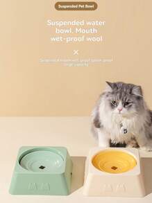 Gamelle flottante pour animaux de compagnie en PP, grande capacité, anti-éclaboussures, convient aux chats et aux chiens, protection du cou, bol anti-renversement