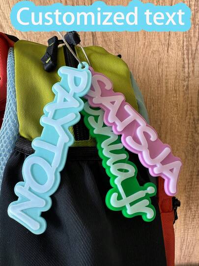 1pc Customized Acrylic Luggage Tag, Personalized 3D Letter Keychain Tag, Water Bottle Tag With Metal Hanging Loop, Lightweight Backpack Handbag Luggage Tag, Add Your Name, Your Travel Accessories, Ideal Gift,All-Purpose,Large Capacity,Versatile,Multifunction,Colorful,Cute,Adorable,Contracted,Funny,Kawaii,Y2K,Minimalist,Commuting,Business Casual,Basics,Custom,Personalized,Unique,Customized,Ideal Gifts For Him,Ideal Gifts For Her,Her,Family,Friends,Girlfriend,For Anniversaries,For Birthdays,For Holiday/ Vacation,For Outdoors/Outings/Travel/Hiking/Stadium/Sports/Climbing,For Business/Commute/Work/Office,Customized Bag Accessories,Delicate Romance,Car Keychain, Keyring,New Year Glamour,Suitcases Travel Luggage