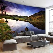 Tapiz con diseño de paisaje toscano de alta calidad, colgante mural premium, decoración del hogar, decoración de dormitorio, sala de estar, estilo rústico, escenario natural, arte de pared, talla grande vendido - Multicolor - Ver 2
