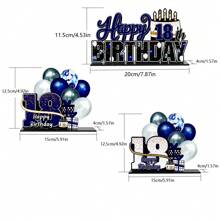 1 set Acrilico Decorazione da tavolo per il 18° compleanno, blu - Brindisi per il regalo del 18° compleanno, decorazioni con targa con slogan per la cerimonia dei 18 anni (disponibili altri numeri)