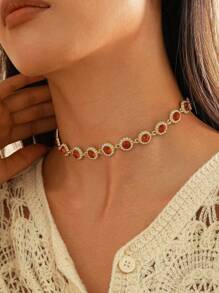 1 st. Bohemian kleurrijke rhinstone decor choker, glamoureuze zomer zonnebloemen ketting ketting, multicolor sprankelende kristal chokers ketting sieraden cadeaus voor vrouwen en meisjes, ketting decoratie accessoires vakantie verjaardag feest cadeaus voor meisjes Valentijnsdag, moeder, moeder, Moederdag, cadeau