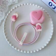 Set de 5 protectores de colores en forma de corazón compatibles con el cable de carga del , compatible con el cargador de 20W del Reino Unido, evita la rotura del cable, protector de cable, protector de cargador