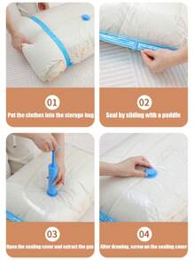 9/1pc Travel Vacuum Storage Bags, Large Capacity Reusable Compression Packing Cubes, Foldable Organizer Bags For Clothes, Bedding, Quilt, Space Saving, Waterproof Material, Suitable For Bedroom, Closet, Bathroom