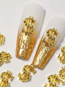 15pcs Alloy Money Dollar Nail Charms 3D Golden&Silvery Dollar Sign Nail Art Charms Nails Design Nail Decorations For Women S Nailcharms