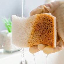 12PCS Natural Scrub Sponges Dish Washing Sponge Natural Sisal Wood Pulp Cotton Microfiber Sponge Kitchen Sponge Household