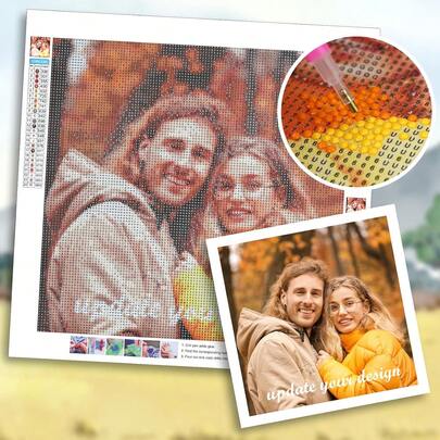 Custom 5D DIY Diamond Painting Set Of Your Choice Size - Personalize With Your Photo, Round Diamonds, Acrylic Process, Unique Customized Photo Gift - Perfect For Home Decoration And Valentine's Day