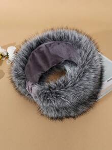 Băng đô thời trang Thu/Đông mới bằng lông giả mềm mại, ấm áp, họa tiết da báo dành cho nữ, phụ kiện tóc thời trang. - nhiều màu - Xem 7
