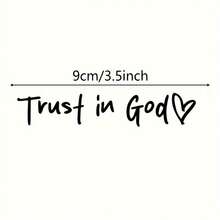 Trust In God" Christian Miracle Workshop Rearview Mirror Decal - Self-Adhesive, Sparkling Appearance, Ideal For Teachers And Religious Gifts, Heart Symbol, Religious Car Accessory | Inspirational Quote | Easy Installation, Christian Decor - 白色 - 查看 3