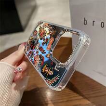 Retro Tattoo Style Mobile Phone Case, Decorated With Vintage Flowers And Classic Heart Designs, Suitable For IPhone 16, 15, 14, 13, 12 And 11 Pro Models, Made Of TPU Material, And Provides Shockproof Protection Perfect For Family, Friends, Children, Birthdays, Spring, Holidays, Boyfriends, Girlfriends, And Valentine's Day Gifts - 銀色 - 查看 3
