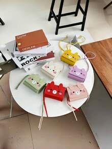 This Brand New MINI Cute Mini Crossbody Bag Features An Adorable Cartoon Cat Design. It Is A Casual Crossbody Bag, Very Suitable For Children, And Can Also Be Used As A Small Coin Purse, Travel Handbag/Wallet, Making It An Ideal Choice For Girls. It Is A Perfect Gift For Girls, Especially Suitable For Valentine's Day Or New Year. - Hot Pink - View 6