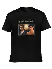 2025 New T-ShirtTwilight Movie Poster With Edward And Jacob. - Black - View 1