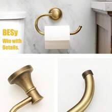 New  Antique Brass Toilet Tissue Paper Holder Bathroom Accri Toilet Roll Paper Hanger, SUS304 Stainls Steel,Wall Mounted, Rustproof - Antique Brass - View 3