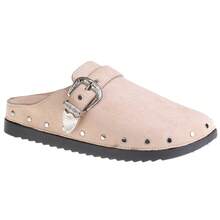 calcena Women's Western Style Buckle Mule Shoes With Rivets - Perfect For Urban Outfits, Comfortable Daily Wear, Creates A Unique Personal Style - Beige - View 2