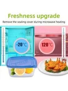 10 pezzi Contenitori per alimenti impilabili con coperchi, scatole per il pranzo in plastica, adatti per cereali, carne, frutta e verdura - lavabili in lavastoviglie e microonde, per la conservazione in cucina, decorazione della stanza, adatti per cucina, ristorante, feste, campeggio, riunioni, regalo per amici e familiari, forniture per il ritorno a scuola