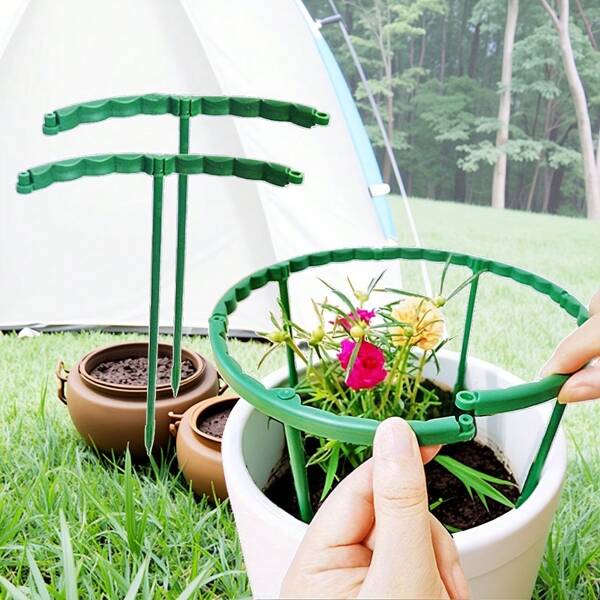 Potted Plant Support Pole, Hua Teng Climbing Support. Made Of Abs Durable Material, Spliced And Assembled, A Set Of 4 Packs. Fixed Plant Growth Protection. Prevent Collapse. It Is An Essential Plant Support For Flower Growers.