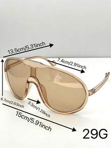 1 件女士时尚飞行员镜框 Y2K 超大时尚眼镜，适合街头风格 - 彩色 - 查看 6