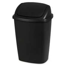 7.5 Gallon SwingTop Trash Can, Plastic, Kitchen, Black Trash Can