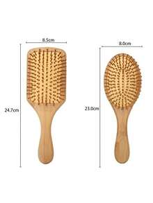 1 件气垫按摩发刷，楠木木桨刷，竹气垫刷，礼物，发型刷 - 黃色 - 查看 10