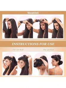 3件套免加热卷发器，带钩，橡胶卷发工具，慵懒睡眠波浪卷发器套装，简约欧美风格，弹性卷发棒，适合普通发质，美容护理，卷发器，卷发梳，卷发器，卷发产品，卷发器，卷发卷发器，卷发工具，卷发器，卷发器，理发师 - 彩色 - 查看 9