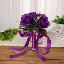 1PC Bridal Bridesmaid Wedding Decoration Rose Artificial Bouquets, Wedding Party Decoration Lifelike Fake Flowers Bridal Shower Wedding Tossing Bouquet Bridal Bouquet For Wedding Ceremony Anniversary