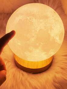 1pc Rotating Moon/Lunar Lamp, USB Powered Dimmable Adjustable Color Bedside Desk Decor Mood Light - Multicolor - View 6