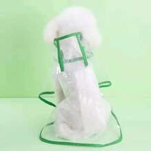 Impermeable transparente para perros y cachorros, chaqueta impermeable con capucha, ropa de PVC suave para perros pequeños, poncho de lluvia para cachorros - Verde - Ver 12