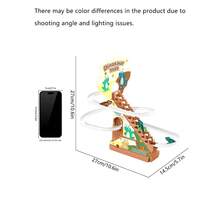 恐龙过山车玩具、恐龙爬梯音乐玩具、恐龙赛道、电动赛道游戏自动攀爬器、带恐龙迷你车的爬梯玩具、圣诞节、万圣节和新年礼物（不含电池） - 彩色 - 查看 10