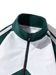 男士轻便夹克，透气休闲立领户外运动休闲外套 - 綠色 - 查看 4