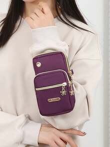 Women's Casual Sports Outdoor Phone Pouch Wristlet Arm Band Multi-Layer Solid Color Coin Wallet Crossbody Bag Wallet Shoulder Bag Women's Wallet And Purse Bag Ladies' Handbag For Women Wallet Purse Wallet - Black - View 12