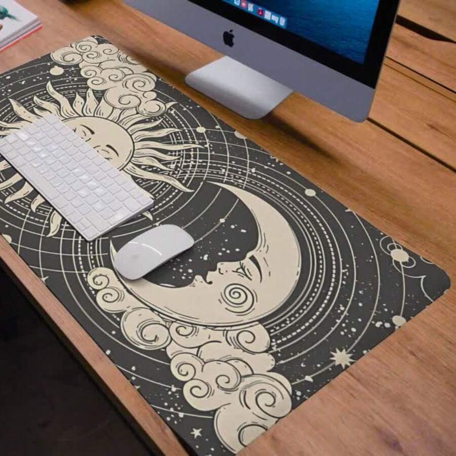 Large Gamer Office Desk Mouse Pad 70x30 - 黑色 - 查看 1