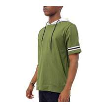 Short Sleeve Hooded Shirt - Red - View 9