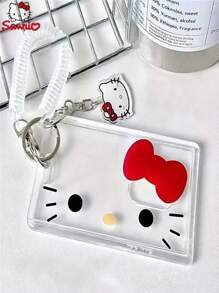 Sanrio 1 pieza Titular de tarjeta transparente de Hello Kitty de Sanrio, adecuado para tarjetas de identificación, tarjetas de comida, tarjetas de control de acceso, tarjetas de campus de ascensor, tarjetas de autobús, certificados de trabajo y credenciales