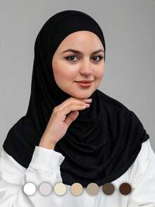 1pc Premium Instant Triangle Hijab, Crystal Linen Fabric One-Piece Headscarf, Quick Wrap Design, No Undercap Needed, Suitable For Daily Wear, Prayers And Outings For Dress - Premium Triangle Hijab - View 15