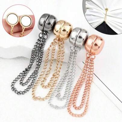 1/2/3/4pcs Women Fashion Magnet Clips - Versatile Shawl & Scarf Fastener, Mixed Color, Won''t Damage Clothes