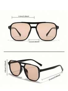 1/2/3/4/5/6pcs Sporty Outdoor Y2K Retro Driving Travel Beach Male Female Summer Large Frame Fashion Fashion Glasses - Black + Tea - View 4