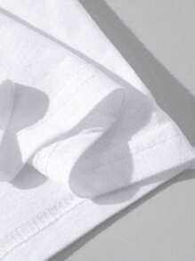 Camiseta informal con estampado de letras MILANO ITALY para hombre, 1 pieza, 220 g/m², cuello redondo, algodón puro grueso
