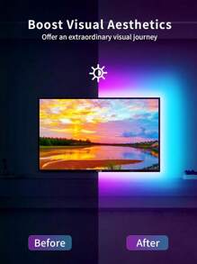 Luzes de LED de 44 Teclas 65 FT com Sincronização de Música, Luzes de Faixa de LED RGB Coloridas com Controle Remoto e Aplicativo, Luzes de LED Bluetooth, Luzes de LED para Quarto, Casa, Cozinha, Decoração, Festa
