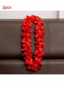 2/6/12 Piezas a Granel de Guirnaldas Hawaianas, Collares de Guirnaldas Tropicales Coloridas para Adultos, Decoraciones y Recuerdos para Fiesta Hawaiana en la Playa
