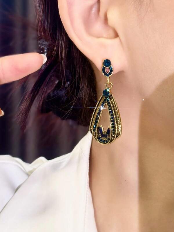 Oversized Water Drop Earrings For Women, Stylish Vintage Personalized Cross-Border Eardrop Fashionable Ear Jewelry