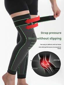 2片加长压缩带篮球护膝关节套男女加长冷暖长压缩带护膝篮球护膝关节套男女加长保暖冷敷护膝加长绑带式护膝弹力运动长绑带式护膝防滑压缩护膝保暖护膝跑步运动护膝尼龙大腿护膝骑行护膝健身房配件护膝 - 綠色 - 查看 9