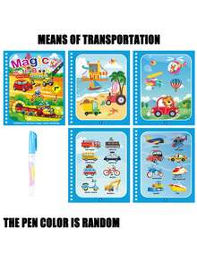 1set Magical Watercolor Painting, Multi Theme, Colorful, Repeatable Coloring Magical Watercolor Painting, Party Gift, Birthday Gift/Some Accessories, Colors, Text, Patterns, Shapes Are All Random - Multicolor - View 19