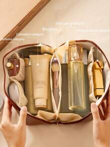 1 pezzo Borsa per il trucco da viaggio impermeabile, borsa cosmetica portatile con cordoncino, organizer per articoli da toeletta multicolore, regalo ideale per fidanzata, moglie, donna, vacanze, compleanno, Natale, borsa da spiaggia, borsa per articoli da toeletta, per il ritorno a scuola